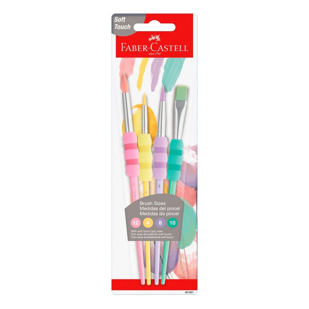 Pincel para pintura Soft Touch Pastel 481691 com 4 unidades Faber-Castell