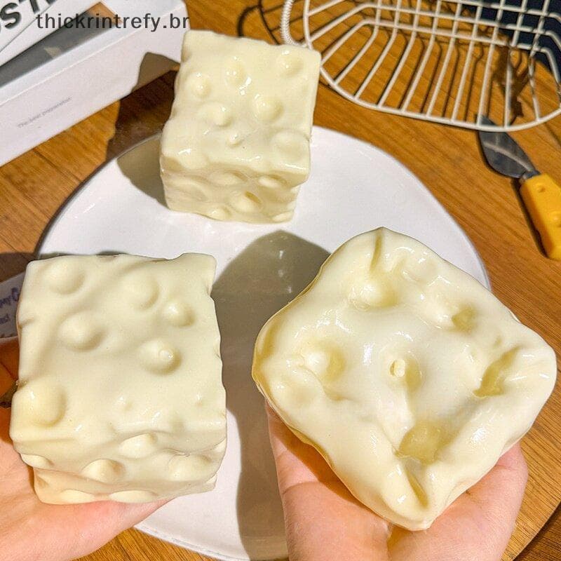 thi Gigante Cubo De Queijo Estresse Squeeze Bola Não Rebote Moldável Brinquedo Para Trabalhadores De Escritório Alívio D