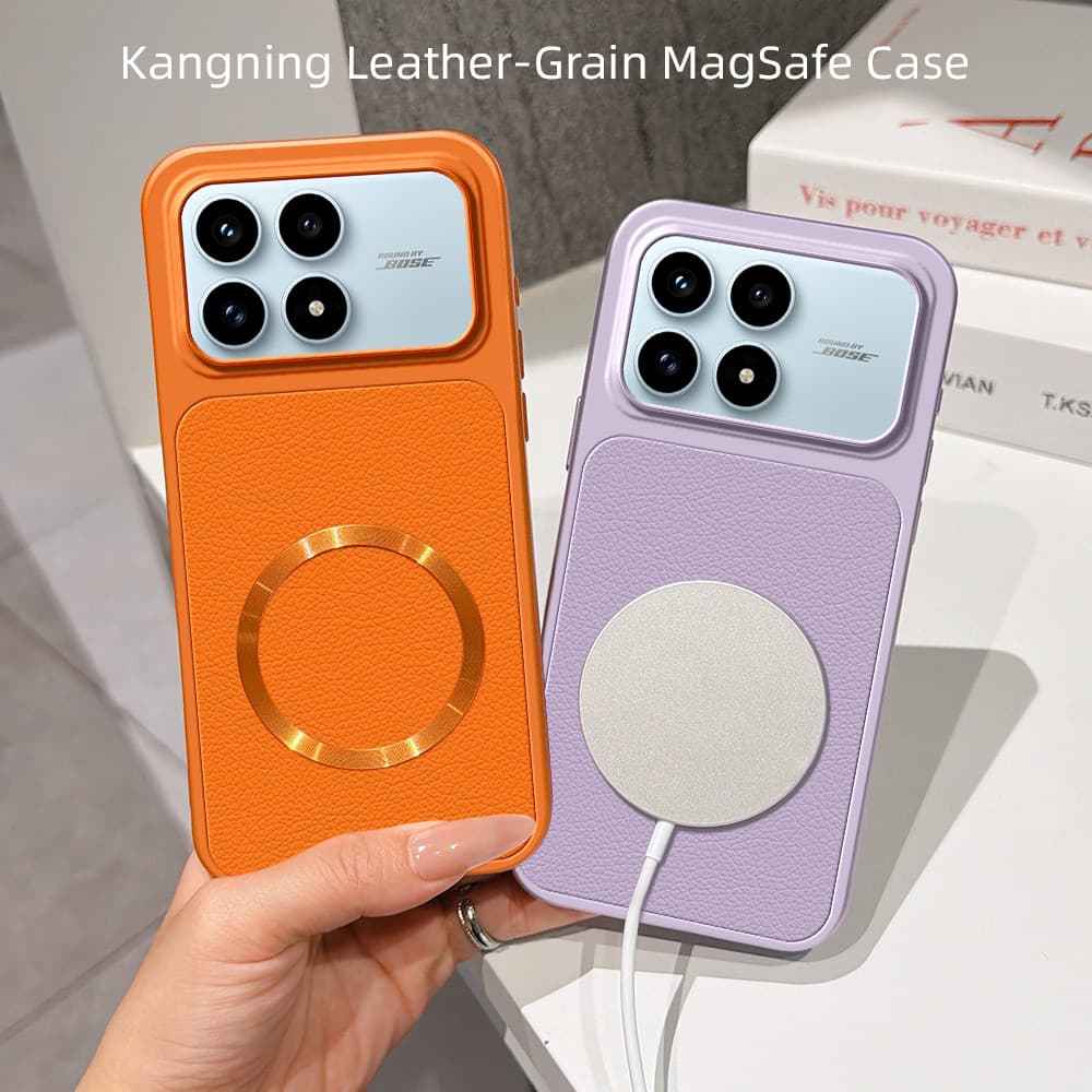 Aplicável A Xiaomi Redmi K90 2510DRK44C Poco F8 Pro 2510DPC44G Capa De Couro Fosco Com Anel Magnético De Carregamento ,