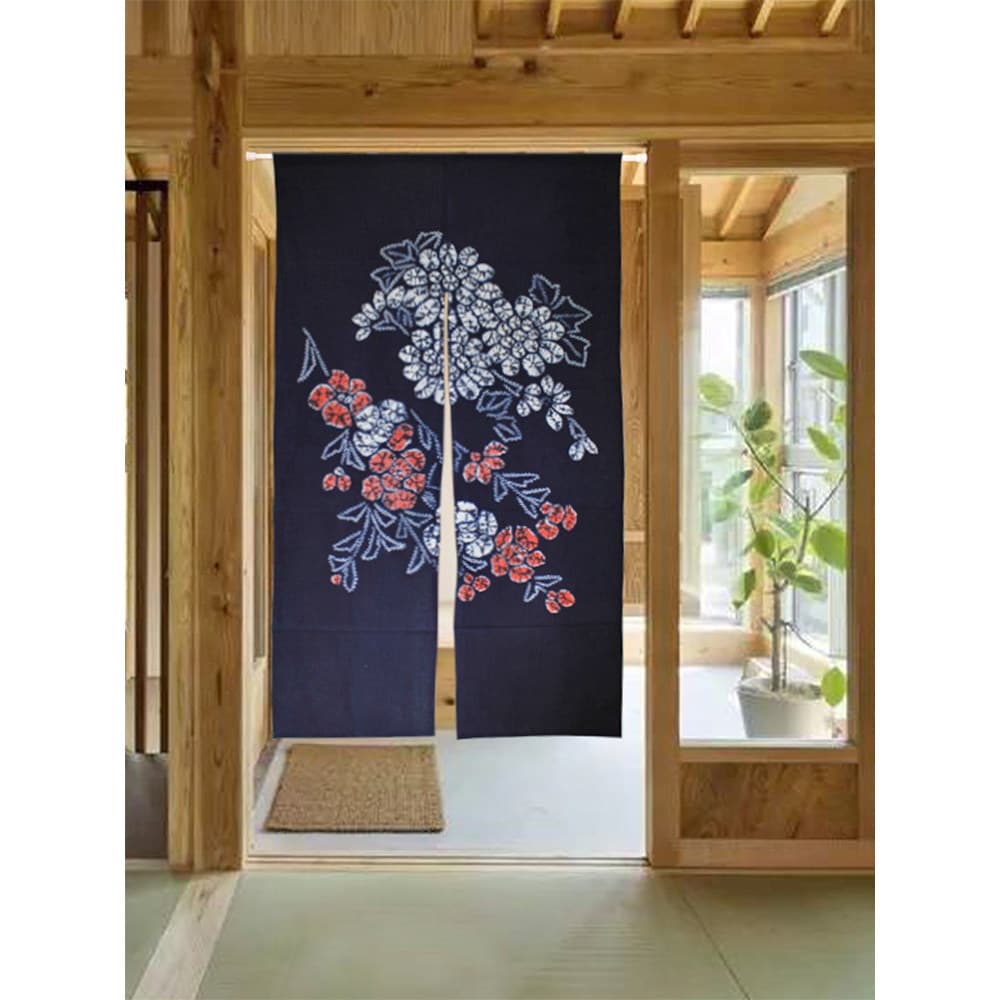 Lanyan cortina de porta Tie-Dye, cortina divisória de algodão, duas peças, tela de bloqueio de quarto, meia cortina chin