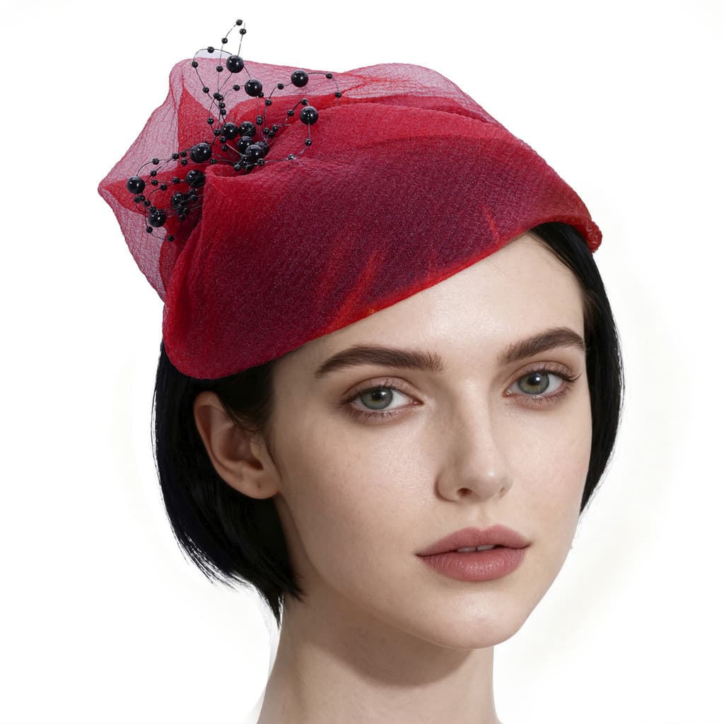 [Estoque pronto] Moda meia tampa respirável capa de cabelo branco meia tampa faixa de cabeça francesa elegante All-Match