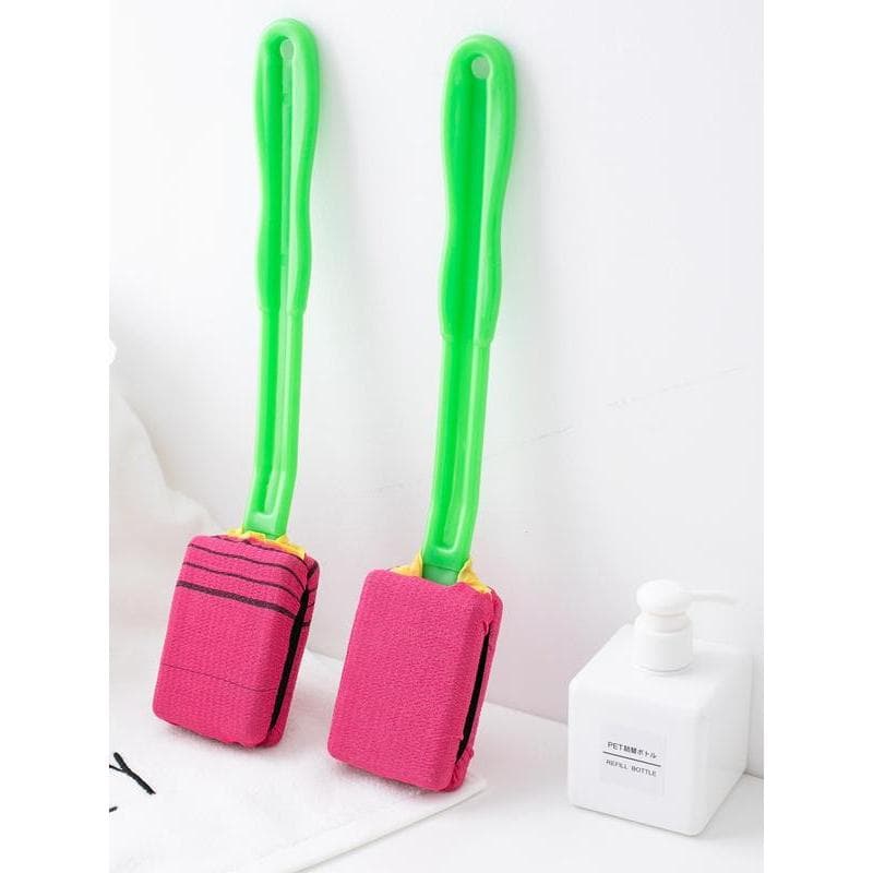 Bastão de banho de cabo longo estilo coreano, toalha de banho dupla face para esfregar as costas, ferramenta útil, escov