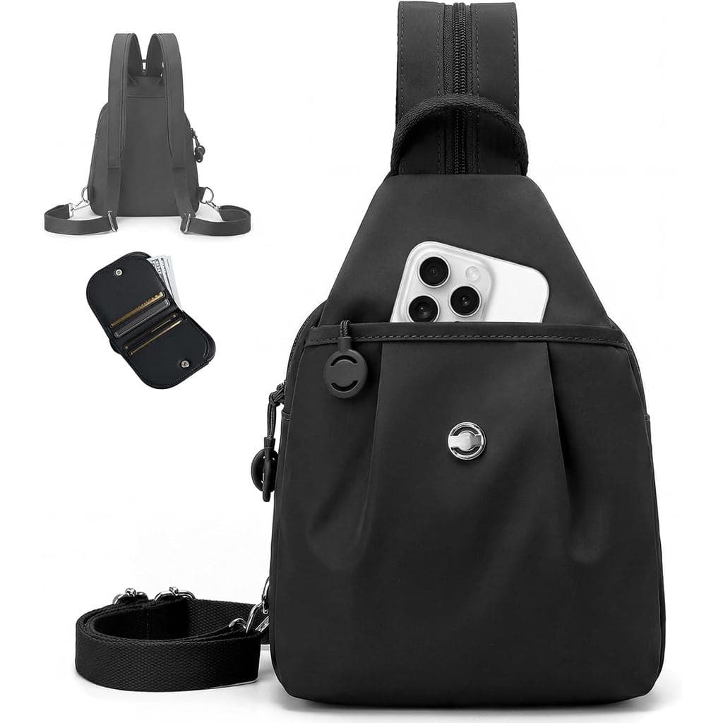 Mochila Conversível 3 em 1 Antifurto, Mochilas Transversais para Mulheres, Bolsa Tiracolo com Carteira, Bolsas de Viagem