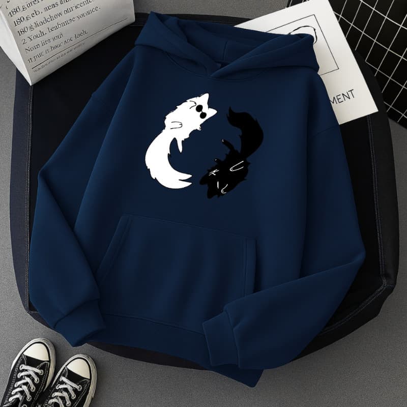 Moletom Casaco Jujutsu Gatos Fofo Gojo Geto Flanelado com Capuz Moda Canguru Capuz e Bolso Unissex Envio Imediato