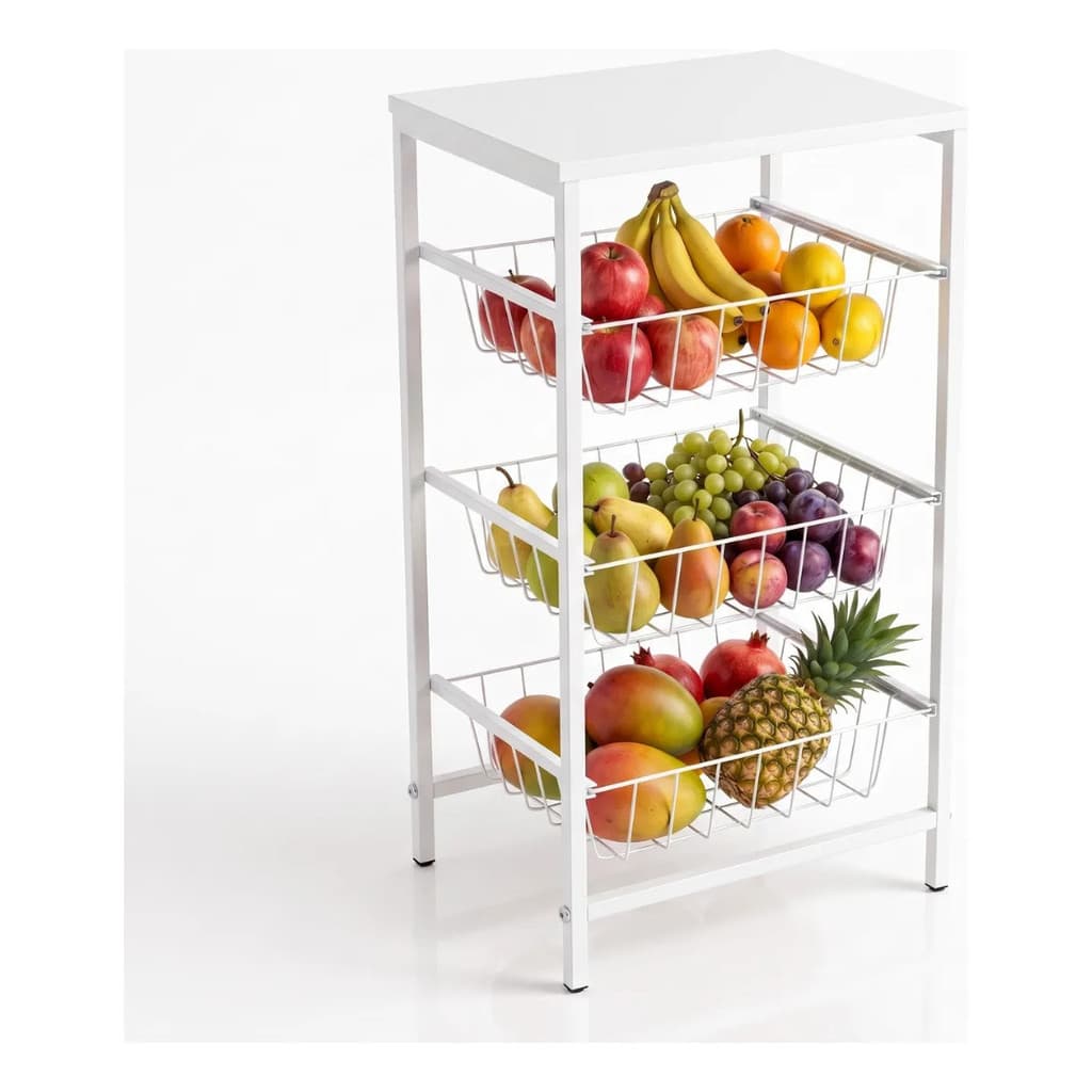 Fruteira De Chão Em Aço Cozinha Mesa Bebedouro Microondas