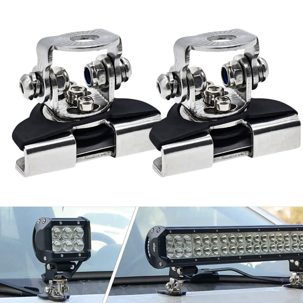2pcs Universal Sem Broca Ajustável Pilar Capô Suporte De Montagem De Luz LED