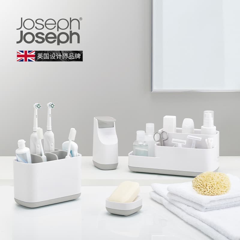 JosephJoseph Prateleira para banheiro, lavatório, suporte para pasta de dente, armazenamento de escova de dentes 70509