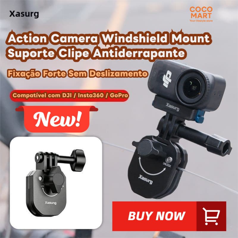 DJI Action 6/5 Pro/4/3 Suporte Clipe para Para-brisa | Acessório para Câmera de Ação ACE Pro 2