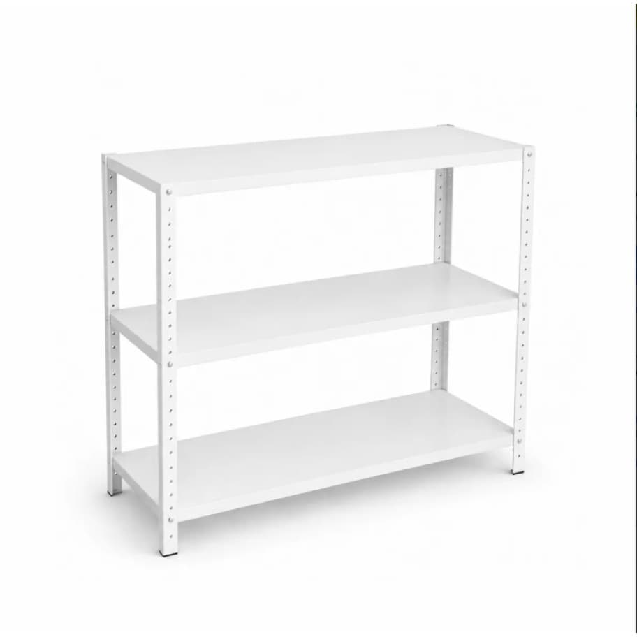Estante De Aço Reforçada Multiuso 3 Prateleiras de 90cm Branco