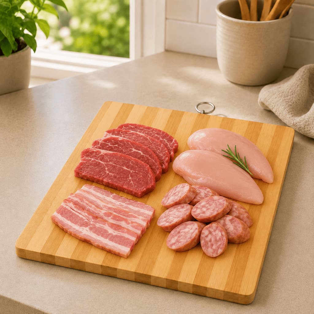 Tábua Cozinha Bambu Multiuso Corte Fatiar Servir Carnes Legumes Frutas Queijos Pendurar
