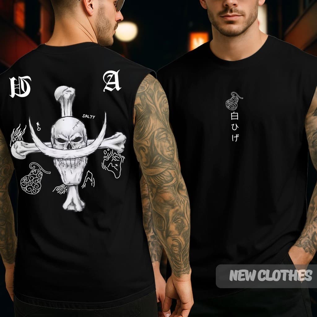 Regata Oversized One Piece Anime Lendário Capitão Barba Branca Pirata
