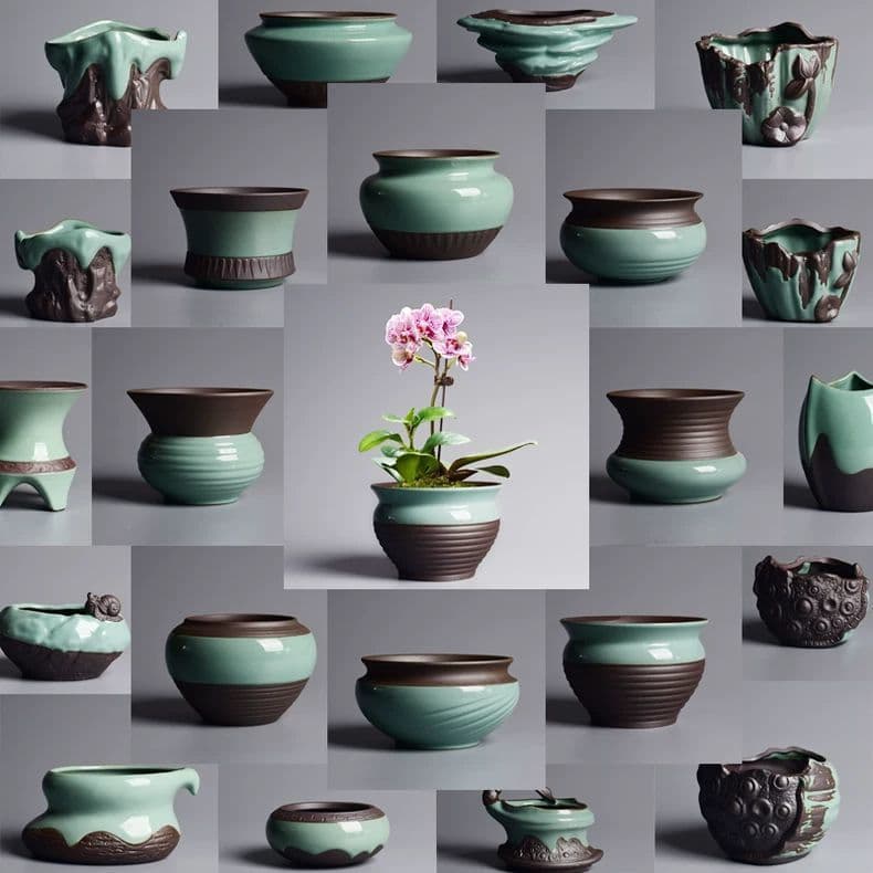 Spike estilo chinês vaso de flores carnudo cerâmica criativa planta doméstica vaso Phalaenopsis especial for