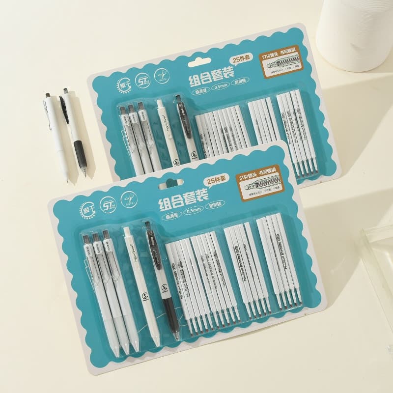 Conjunto de canetas de Gel criativas de 0.5 mm, caneta para escrita, estudante, escritório, papelaria, conjunto de 25 pe