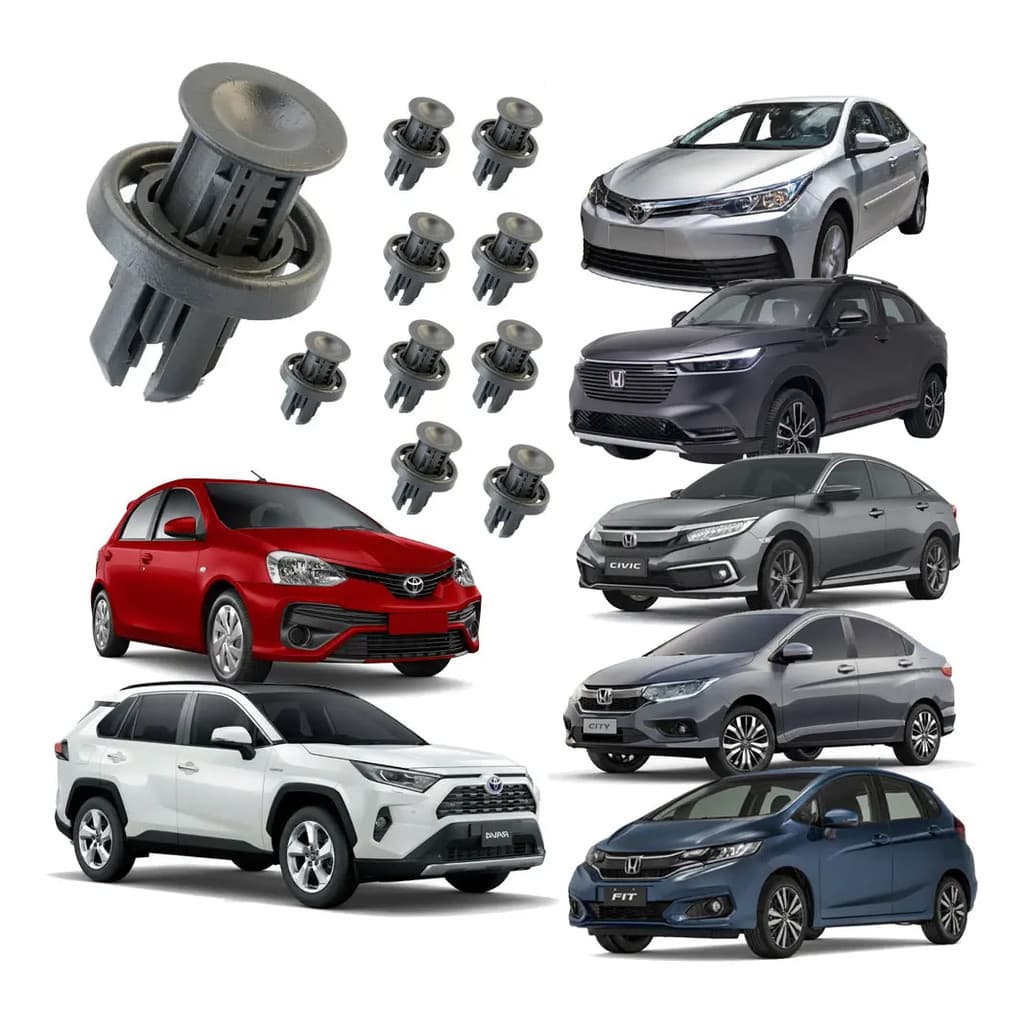 10 Presilhas Para-choque Civic City Hr-v Corolla Etios Rav4 Wr-v Fit Cr-v Yaris