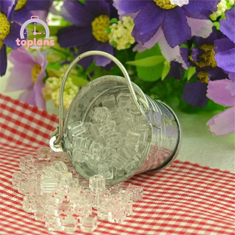 TOPLA Balde De Cubo De Gelo Em Miniatura Para Casa De Bonecas Escala 1 : 12 Decoração De Cozinha Fadas