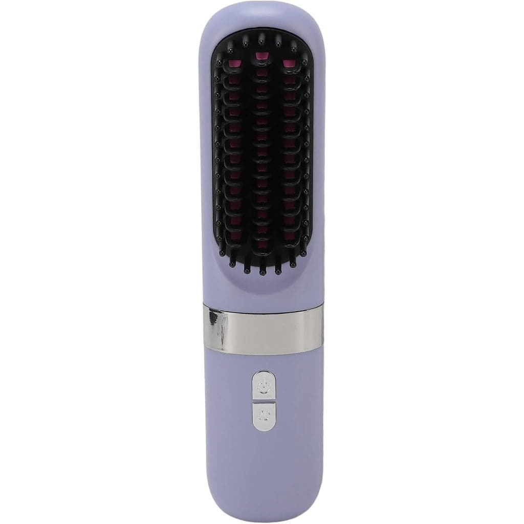 Fockety Hair Straightener Brush, Heating Cordless Hair Straightening Curling Brush Fast Heating Portable Hair Straighten