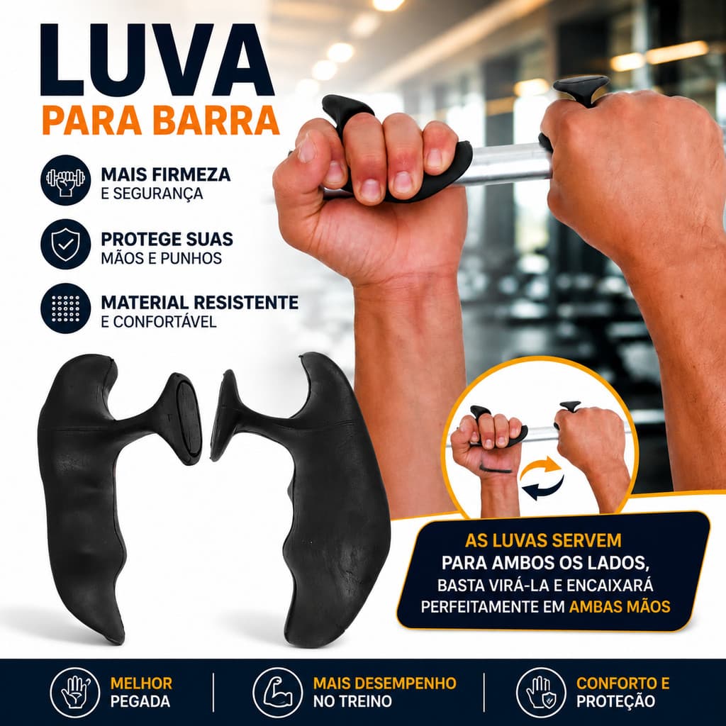 Par de Luva Protetor Palmar Antiderrapante Pra Treino De Academia Musculação