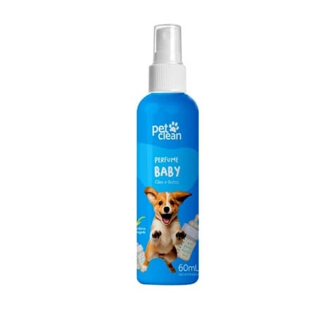 Perfume Colônia Baby para Cachorro e Gato Pet Clean Filhote Banho e Tosa 60ml