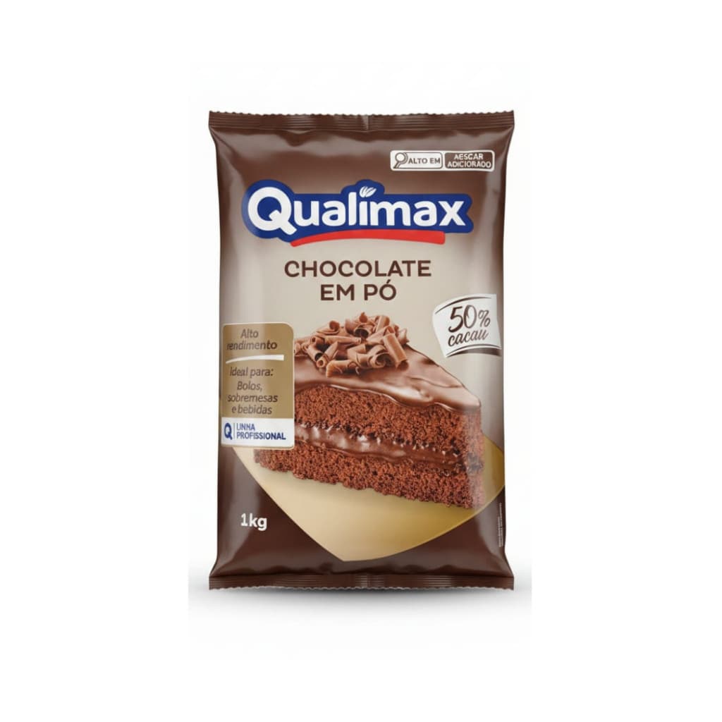 Chocolate em Pó Profissional 50% Cacau  Qualimax - 1kg