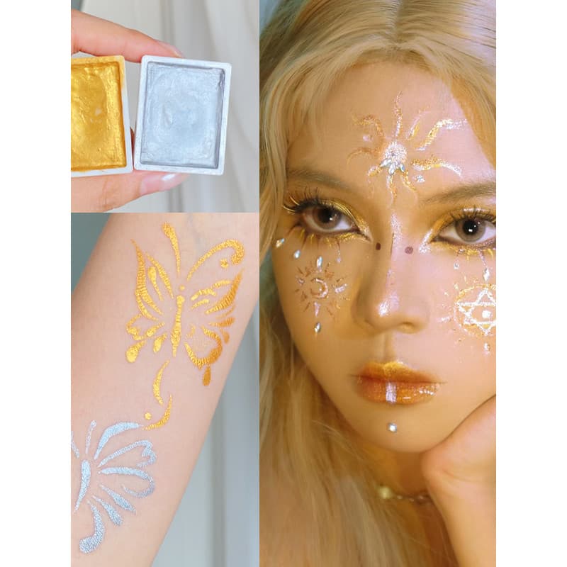 Pintura corporal dourada rosto creme de maquiagem palco maquiagem facial não tóxica efeitos especiais ferramenta de maqu
