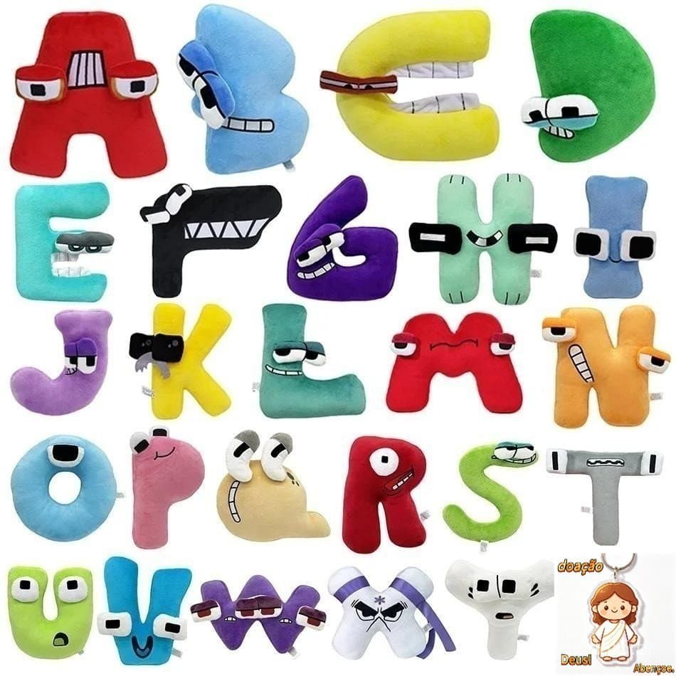 Brinquedos de Pelúcia com Letras do Alfabeto, Brinquedos de Anime Lore, Boneca Kawaii, 26 Letras em Inglês para Crianças