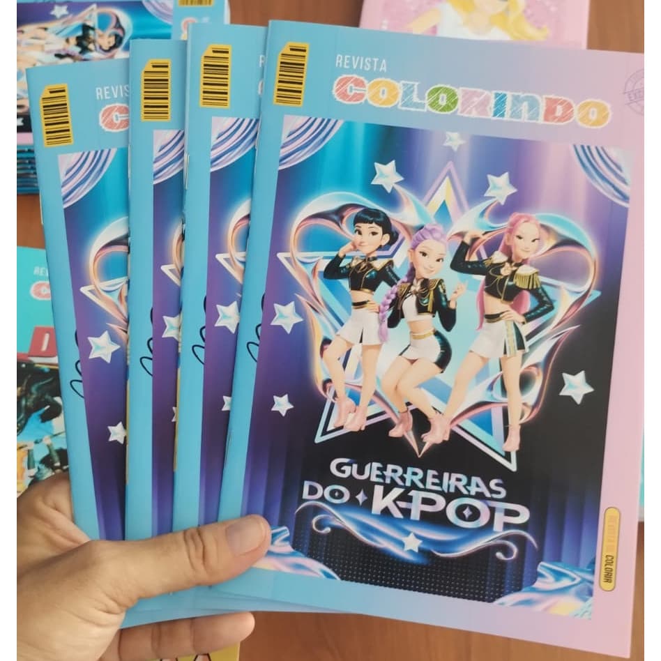 ENVIO IMEDIATO - KIT Revistinha Livro de Colorir Lembrancinha livrinho Grupo os Rosas gabby pokemon guerreiras kpop
