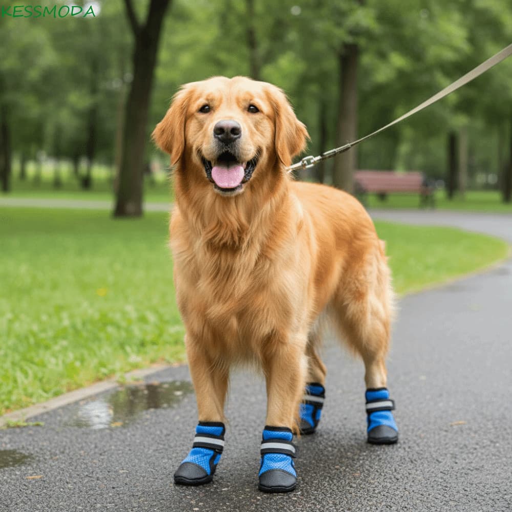 4 Pçs/set Capa De Sapato Para Animais De Estimação , Sapatos De Malha De Cachorro Com Sola Macia Respirável , Tiras Refl