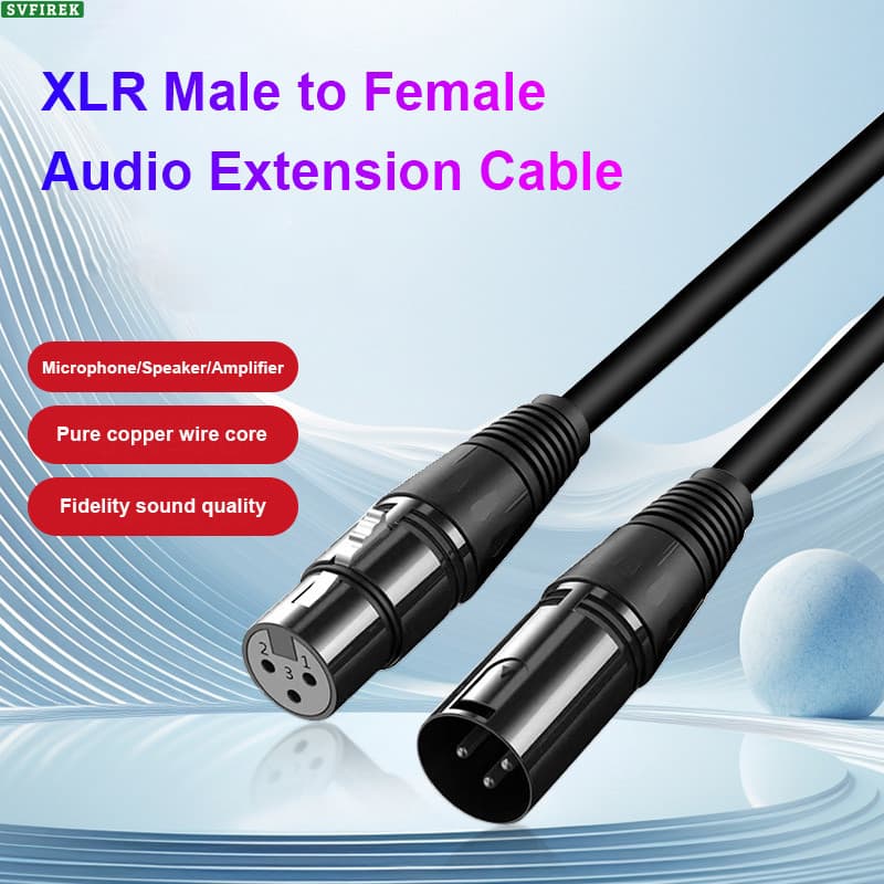 Cabo de áudio xlr macho para fêmea, cabo de áudio xlr, misturador xlr, amplificador de potência, alto-falante, microfone