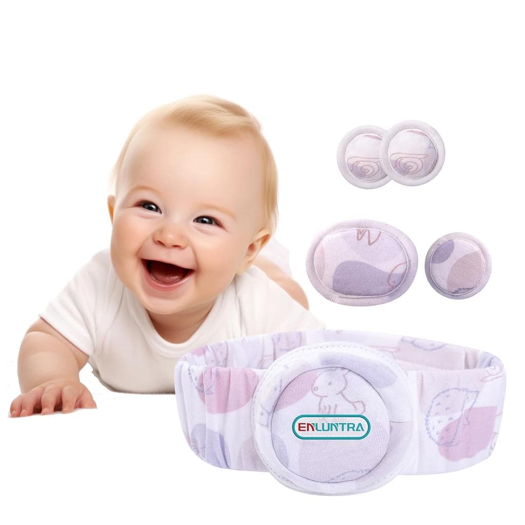Cinta para Hérnia ENLUNTRA para Bebê, Cinta para Hérnia Umbilical com Almofadas de Compressão Convexas, Faixa Abdominal