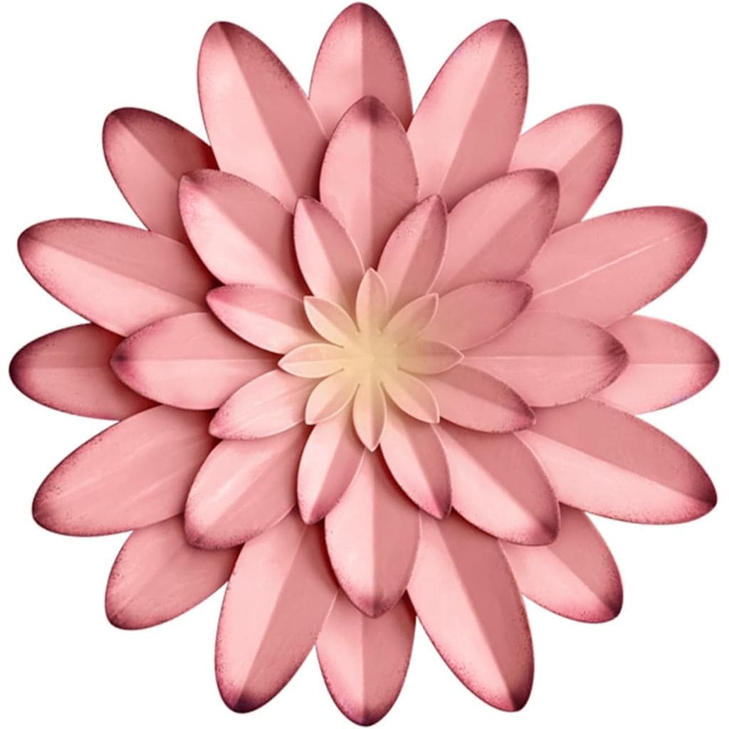 Decoração de Parede em Metal Rosa com Flores DEARBIRDER, 12 polegadas, Escultura Floral de 4 Camadas para Decoração Inte