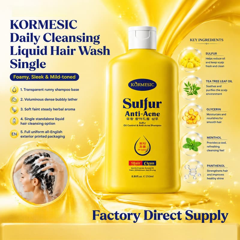 Estoque pronto Shampoo de enxofre KORMESICO estritamente selecionado Shampoo de limpeza Soft Care Q0810