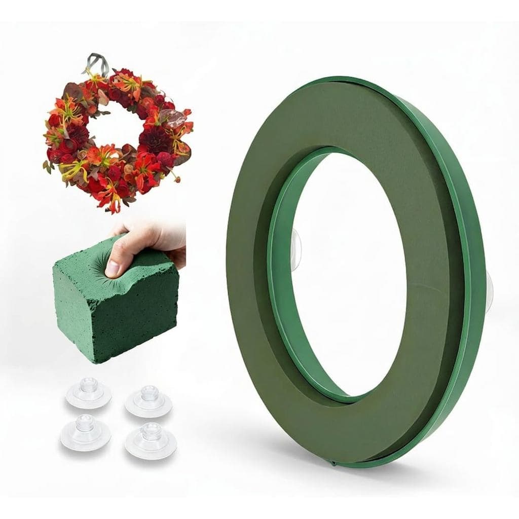 Fruvalin 11-Inch High-Density Oasis Floral Foam Wreath Base, Wet Ring for Excellent Water Retention, For Wedding, Car, B