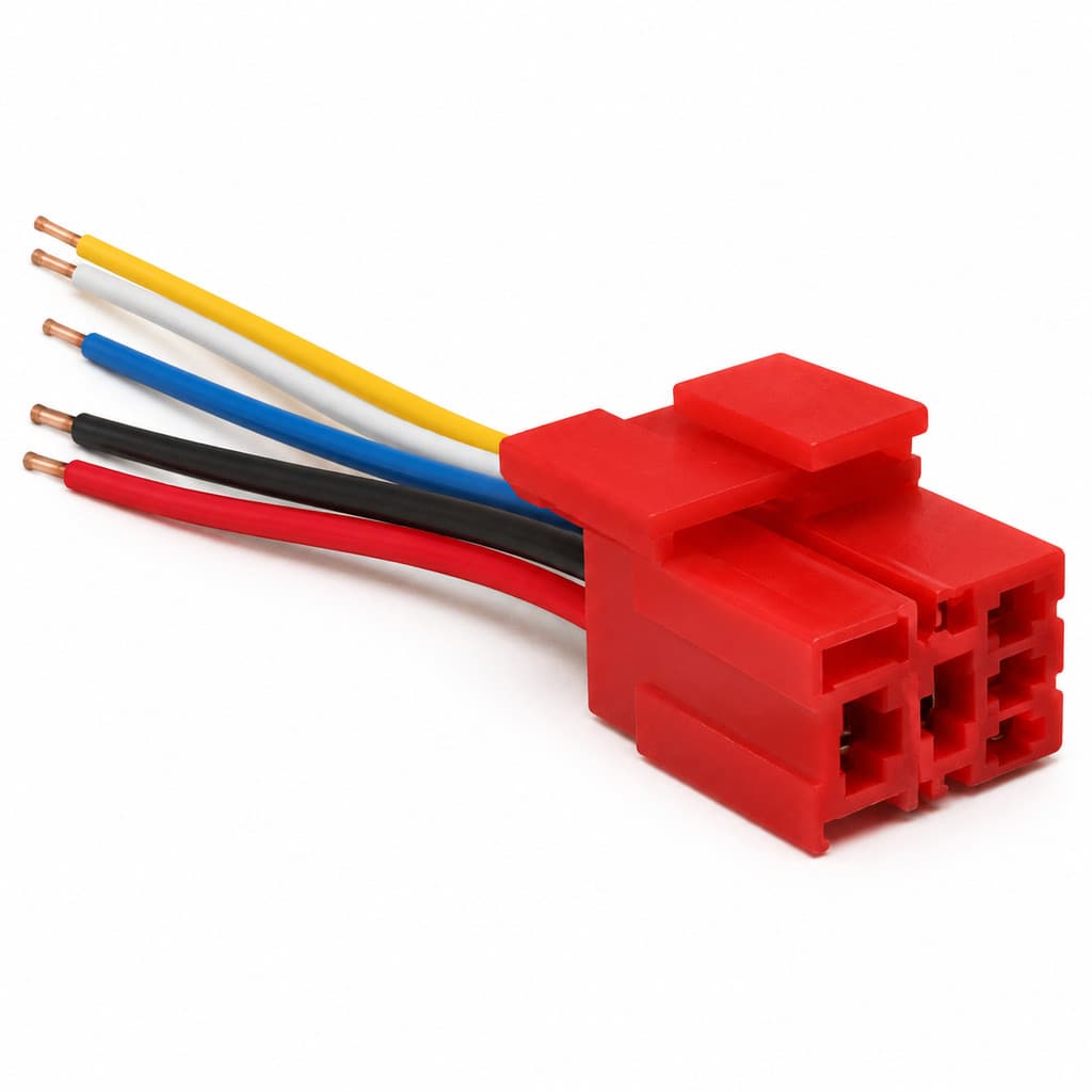 Chicote 5 Vias Porta Mini Rele Automotivo Soquete Conector Fios Suporte Rele Universal Auxiliar Farol