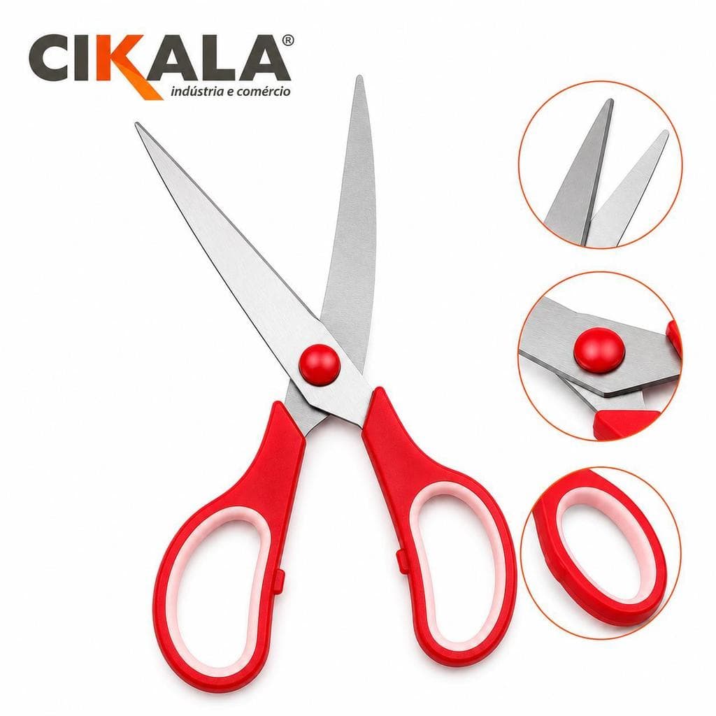 Tesoura Manual de Borracha e Plástico 8.5"