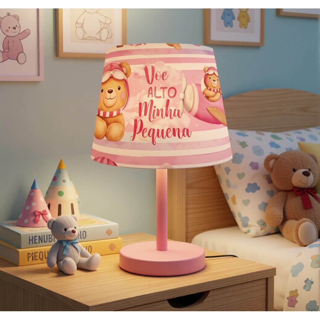 ABAJUR  LUMINARIA INFANTIL 15X20 VOE ALTO MENINA QUARTO BEBE