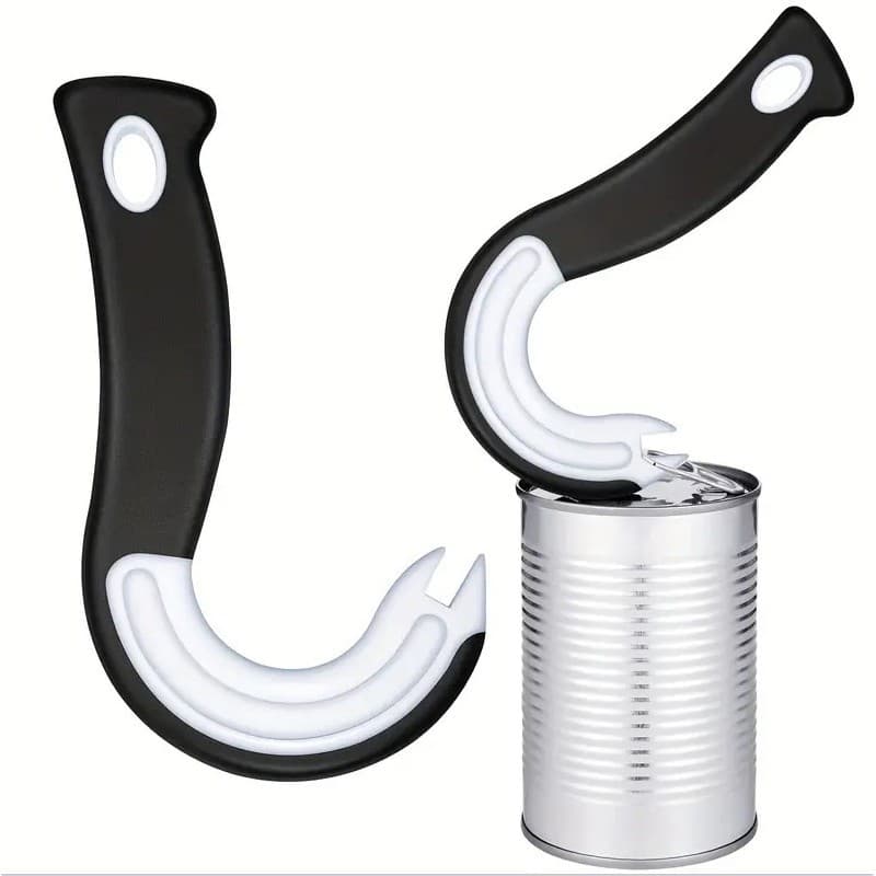 Abridor de latas em forma de gancho, abridor de latas manual, utensílio de cozinha, abridor multifuncional que economiza
