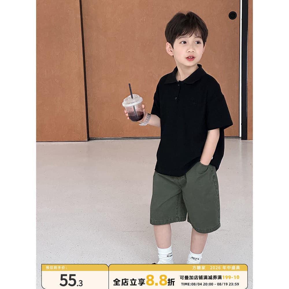 Crianças roupas infantis meninos camisetas de manga curta camisas polo de verão das crianças 2026 verão novo estilo médi