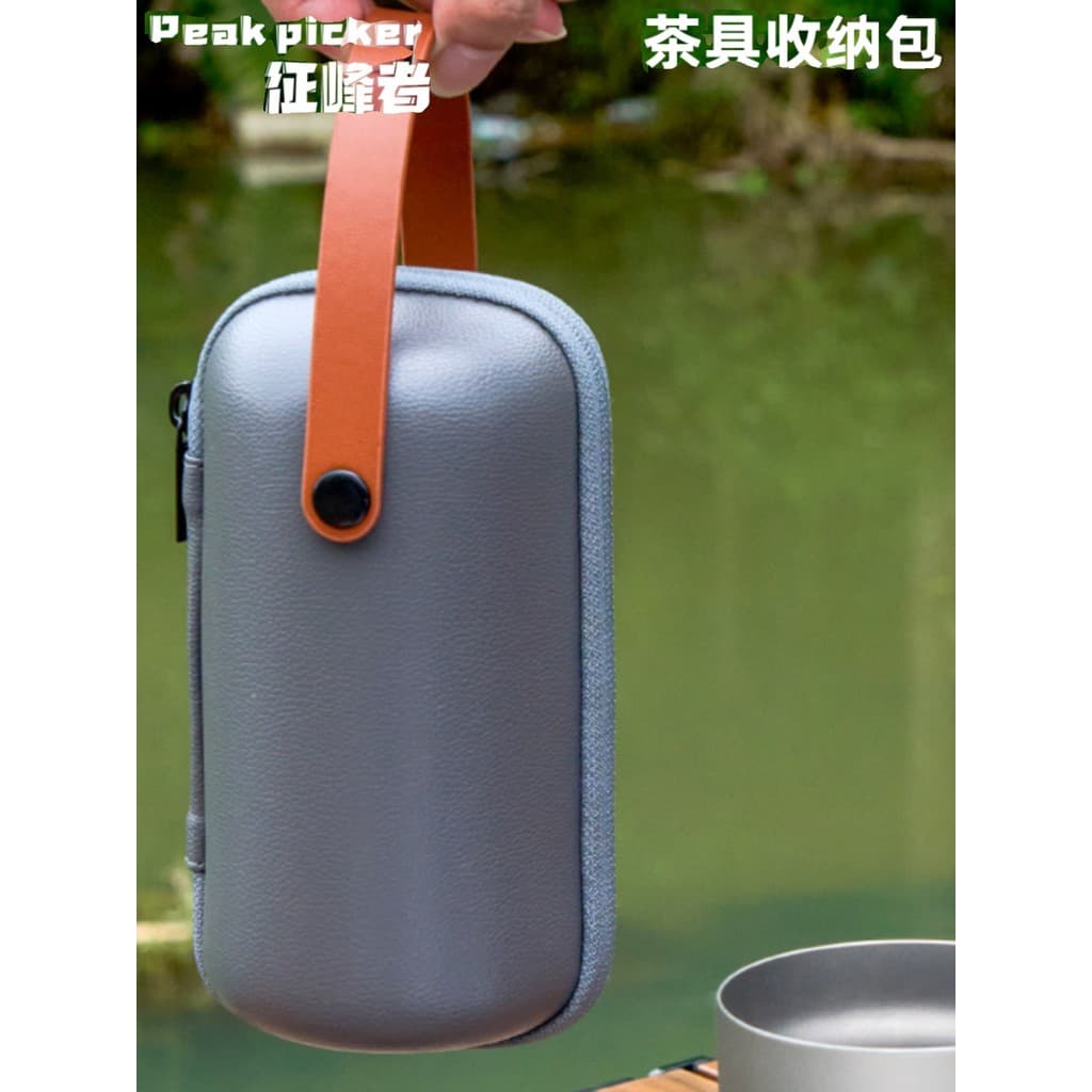 Eva copo rápido conjunto de chá saco de armazenamento portátil um pote três xícaras estilo chinês portátil recipiente de