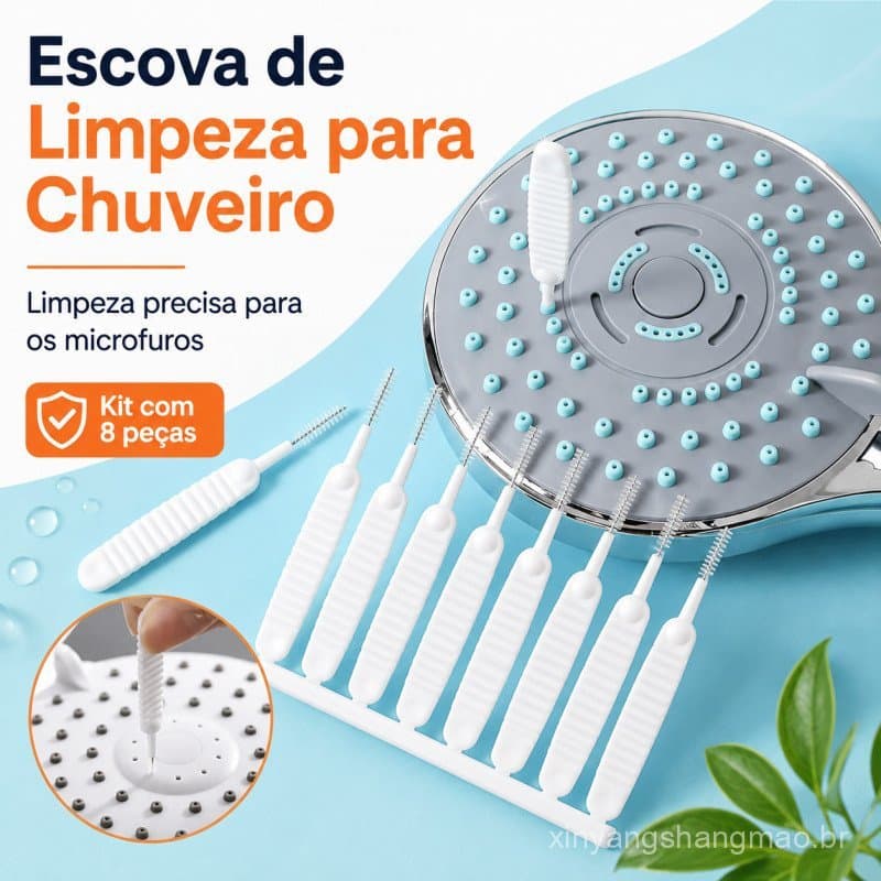 Escova de Limpeza para Chuveiro e Ducha Removedor de Calcário Sujeira e Resíduos Escova Multiuso para Banheiro