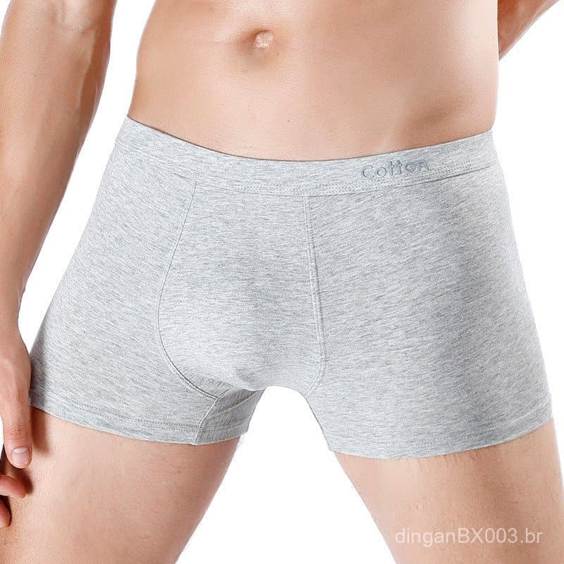 Cuecas masculinas de algodão puro, cuecas boxer masculinas de algodão puro com design U-convexo, cuecas masculinas de ci