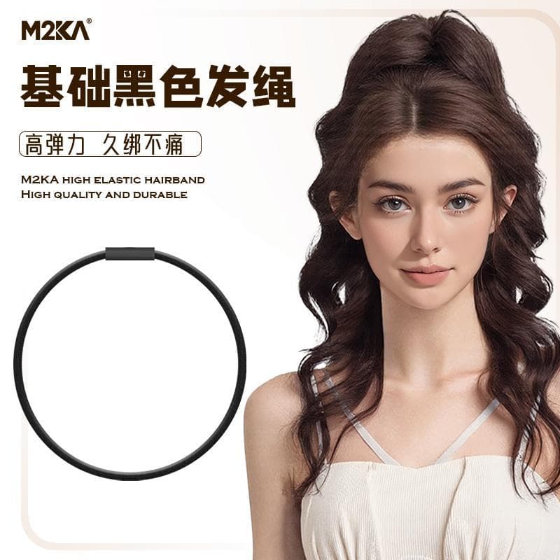 M2ka básico preto laço de cabelo feminino alta elasticidade 2026 novo estilo elástico de cabelo corda de cabelo alta rab