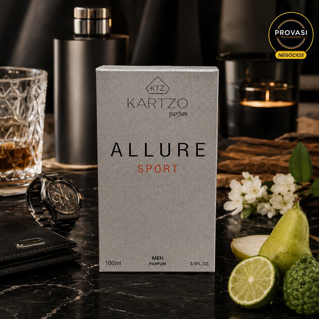 Perfume Masculino Kartzo Allure Sport 100ml Parfum Amadeirado Cítrico Fixação Longa