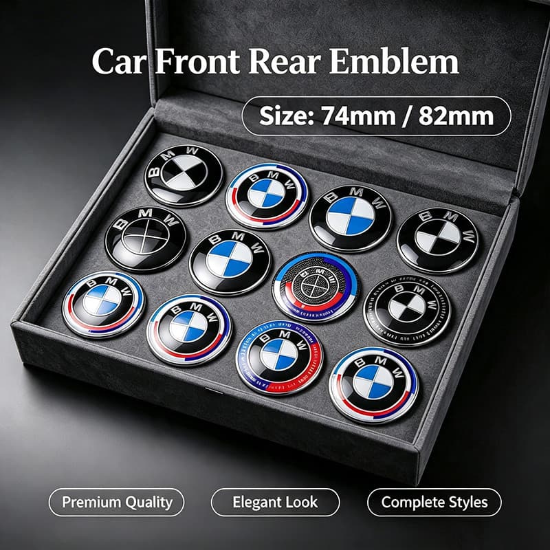 74mm 82mm Emblema Do Carro Capô Dianteiro Traseiro Marca Da Cauda Adesivo Para BMW X1 X3 X6 M3 M5 E46 E39 E87 E90 F10 F2