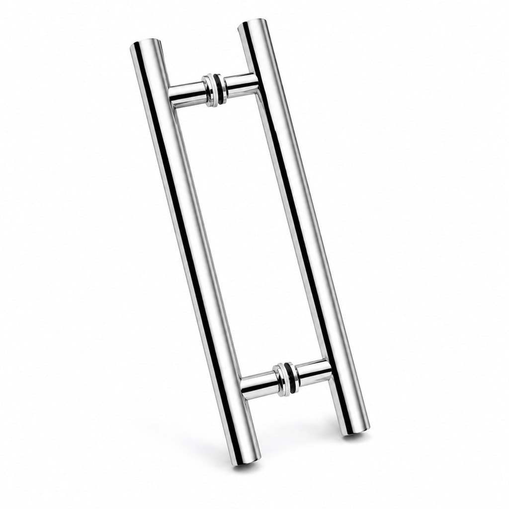 Puxador Redondo Tubular Inox Polido 45cm Porta Pivotante Portão Vidro Ferro Madeira Alumínio