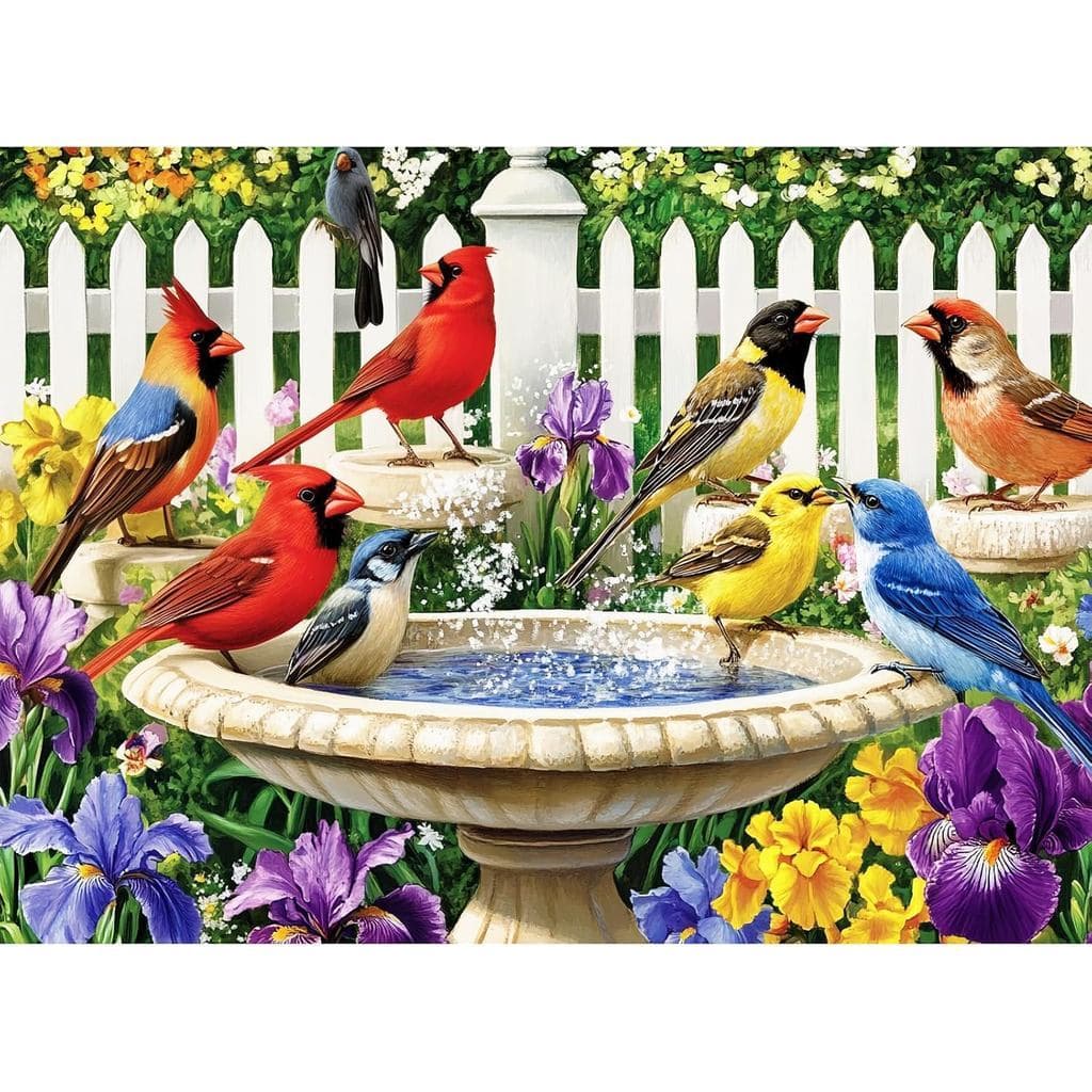 500 peças de quebra-cabeças para adultos, quebra-cabeças para cerca de flores de banho de pássaros, quebra-cabeças de an
