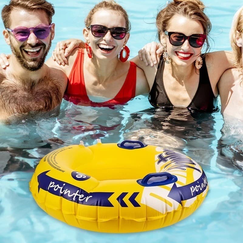 Boia Flutuador De Piscina Inflável Com Alça 120cm, Anel De Natação, Círculo De Verão, Rafting De Rio