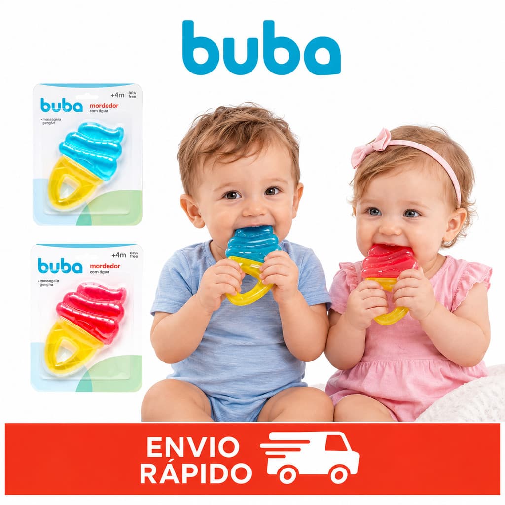 Mordedor de Água Buba Sorvete Massageador Dente Bebe Infantil Mordedor
