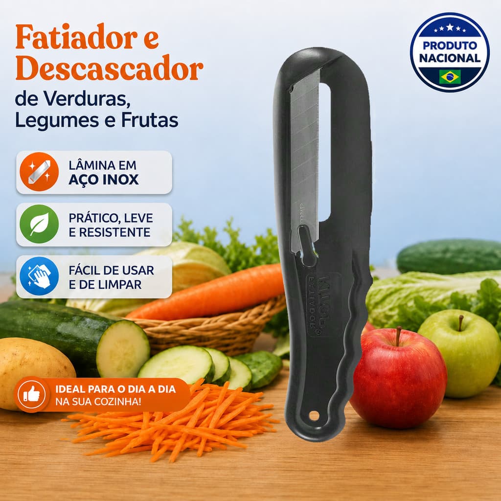 Fatiador de verduras alimentos legumes em geral utilidade doméstica prática e fácil