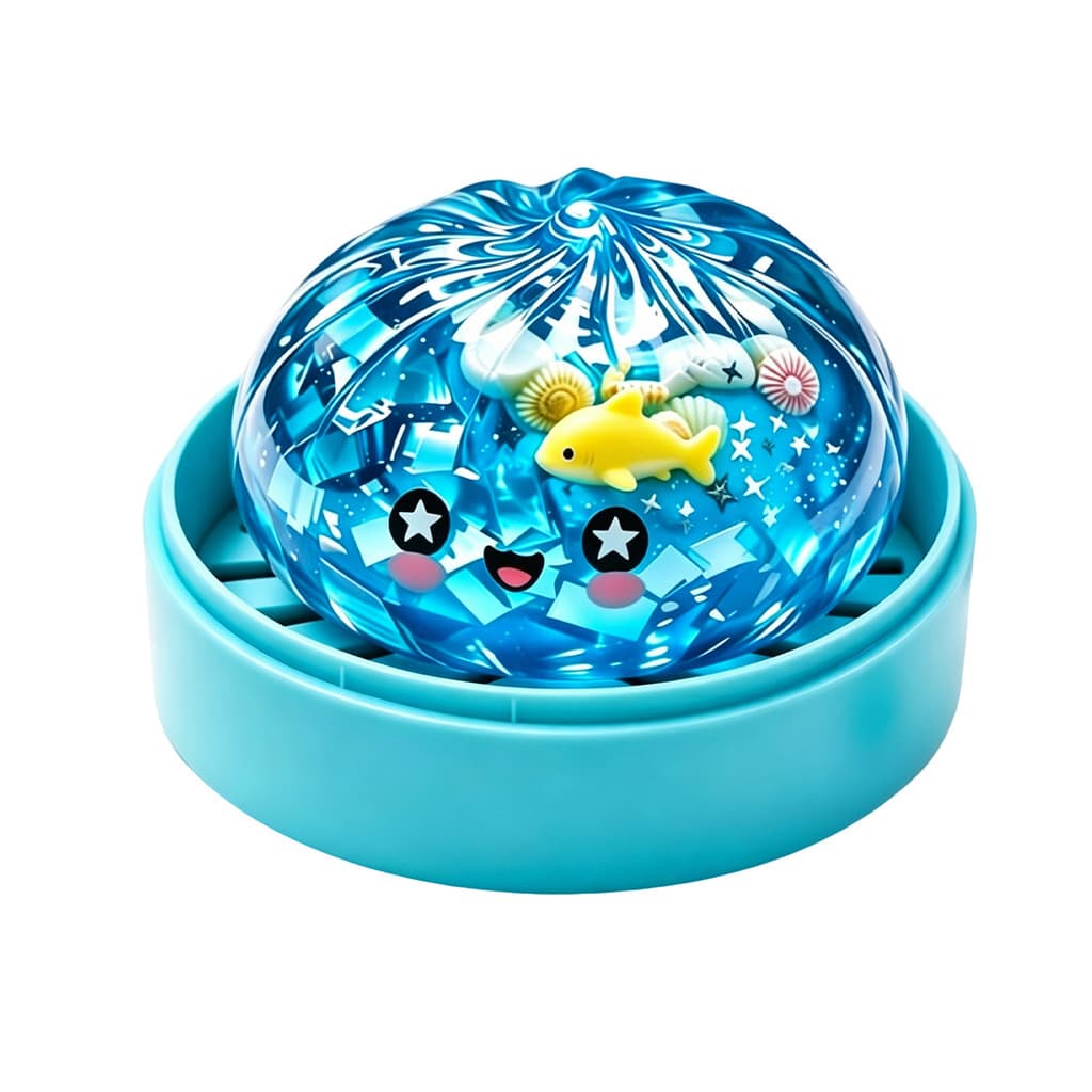 Brinquedo Squishy de Concha de Animal Marinho Dowmoo com Figura Oculta, Design Realista, Contém Argila com Glitter para