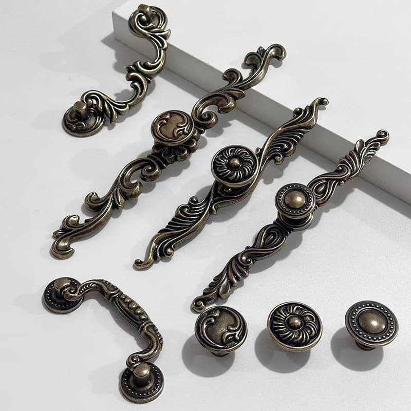 Puxador de Gaveta de Guarda-Roupa Estilo Antigo Chinês, Puxador de Furo Único para Armário de Sapatos e Mesa de Cabeceir